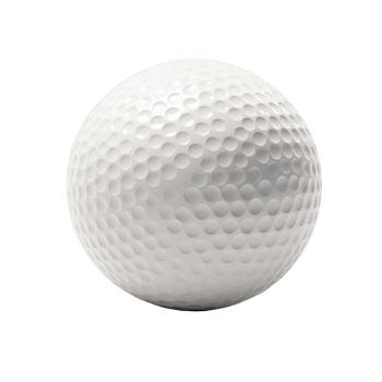 Isolated white golf ball on a transparent background for sports imagery png