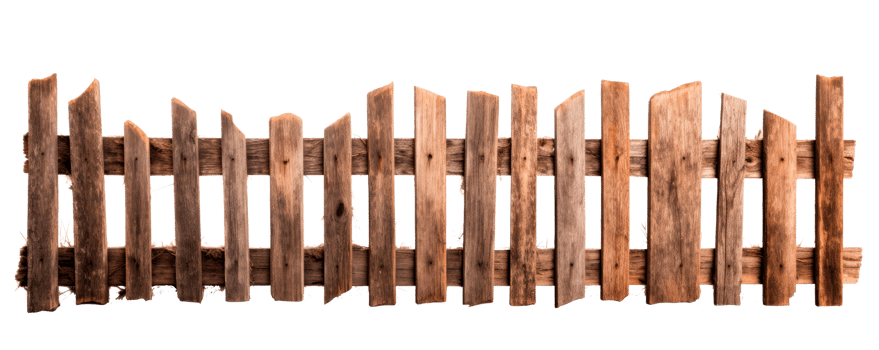 Rustic wooden fence ideal for garden and outdoor landscaping. png