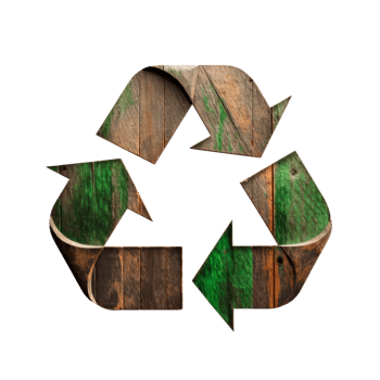 Wooden recycling symbol representing eco-friendly and sustainable practices png