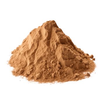 A pile of brown powder isolated on a transparent background png