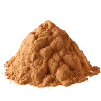 A mound of brown powder isolated on a transparent background png