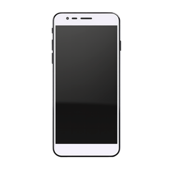 A modern white smartphone with a black screen on a transparent background png