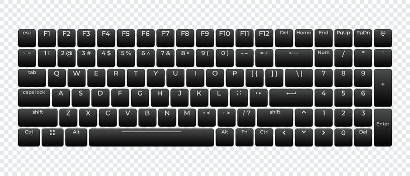 Computer keyboard button layout template with letters for graphic use. Modern computer keyboard. illustration vector
