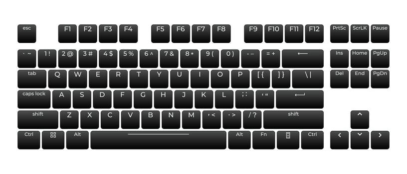 Computer keyboard button layout template with letters for graphic use. Modern computer keyboard. illustration vector