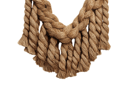 Elegant handmade rope necklace crafted with intricate braiding techniques for a unique fashion statement png