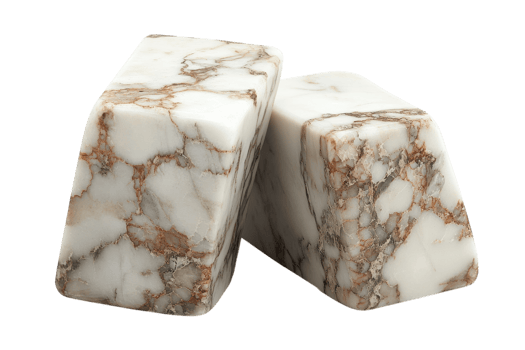 Elegant marble bookends showcasing intricate veining and a polished finish for stylish organization of books png