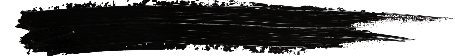 Black paint brushstroke on a transparent background for artistic designs png