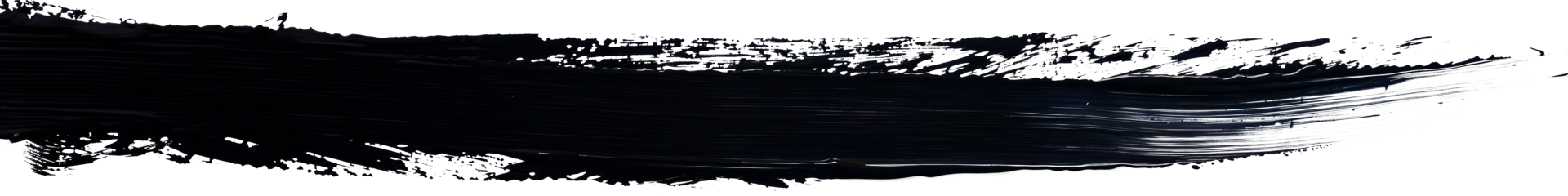 Black artistic brush stroke on a transparent background for design use. png