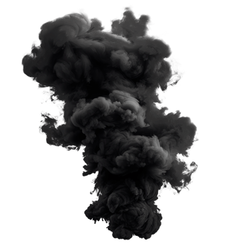 Dark swirling smoke cloud creating an abstract and mysterious background png