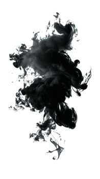 Black smoke swirling on a transparent background for artistic designs png