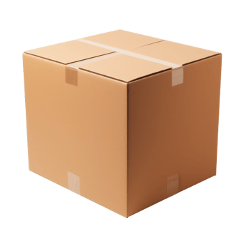 A plain cardboard box suitable for shipping and storage purposes png