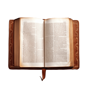 An open book showcasing detailed text on its pages png