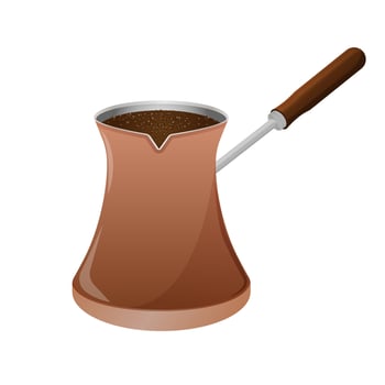 Turkish coffee maker or cezve vector