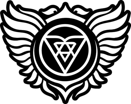 A glyph style icon of sacred wings symbol vector