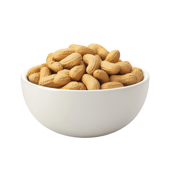 A bowl of fresh, unshelled peanuts ready for snacking or culinary use. png