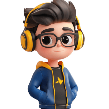 A cheerful young boy with headphones enjoying a fun moment in a playful setting. png