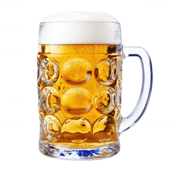 A frothy mug of beer filled with golden liquid, ideal for celebrations and gatherings. png