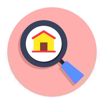 Premium design icon of search home vector