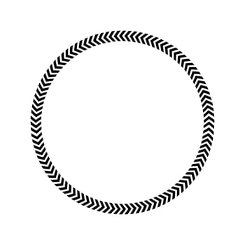 Chevron arrows circle. Striped ring shape. Round ornament with repeated V shaped stripes isolated on white background. graphic illustration vector