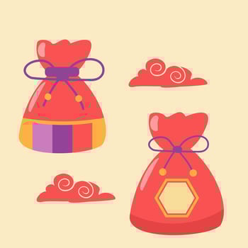 Korean Traditional Bags or chinese fortune bag vector