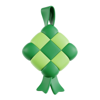 Ketupat Rice Cake 3D Ramadan Illustration png