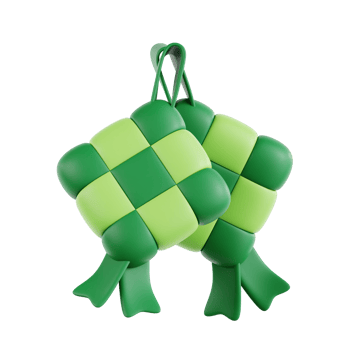 Ketupat Rice Cake 3D Ramadan Illustration png