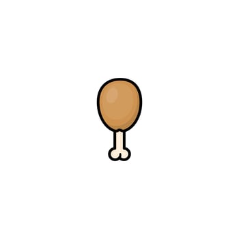 Cartoon Illustration of a Single Chicken Leg Drumstick Isolated on White vector