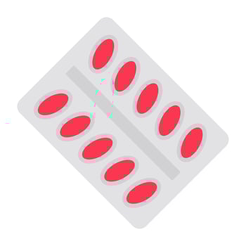 An editable design icon of pills strip vector