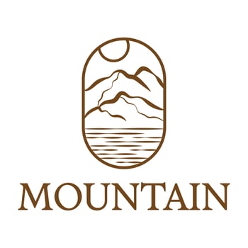 mountain flat minimalist logo design vector