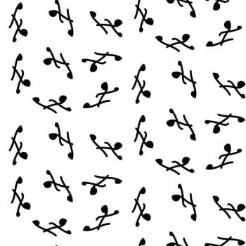 pattern of crocus or saffron pestles. The botanical theme. Seamless illustration elements. Spices, seasonings. hand-drawn in silhouette style for background, texture, packaging design, ornament. vector
