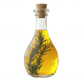 Elegant bottle of infused olive oil with fresh herbs for culinary delights. png
