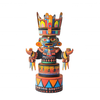 Vibrant traditional statue depicting cultural heritage and artistic craftsmanship. png