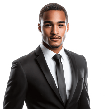 A young man in a suit and tie png