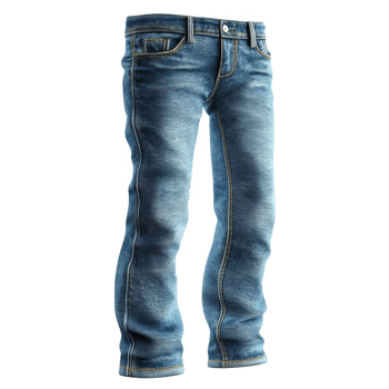 Stylish blue denim jeans with a modern design for casual wear. png
