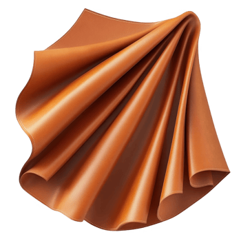 Curved orange leather texture with smooth folds and depth, perfect for design projects. png