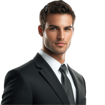A man in a suit and tie png