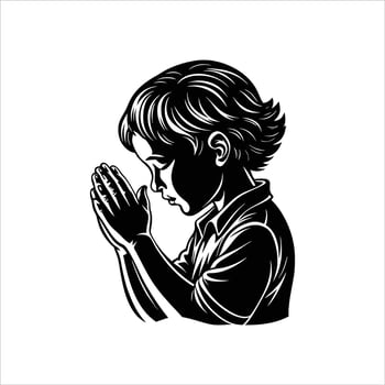 Child Praying Hands vector