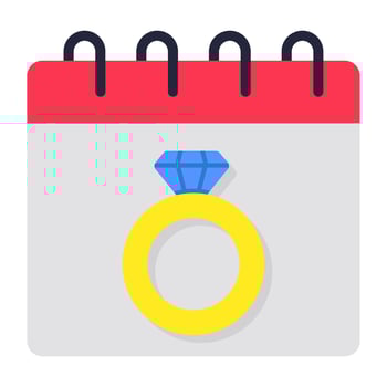 Trendy design icon of engagement day vector