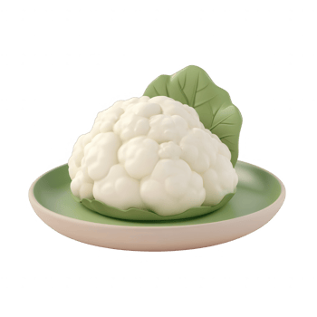 Fresh cauliflower served on a green plate, perfect for healthy eating and recipes. png