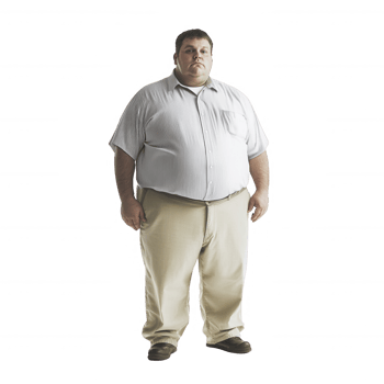 Portrait of a plus-sized man standing confidently in a simple attire. png