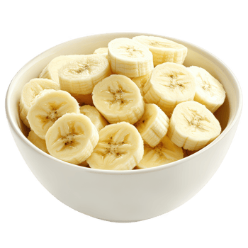 Freshly sliced bananas in a bowl, perfect for healthy snacks and dessert recipes. png