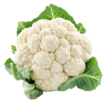 Fresh cauliflower with leafy greens, perfect for healthy recipes and cooking inspiration. png