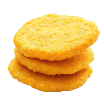 Delicious golden corn cakes stacked, perfect for a savory snack or meal accompaniment. png