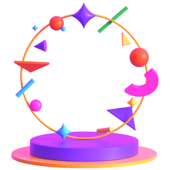 Retro Futuristic Circular Cosmic Halo With Podium 3D Render png