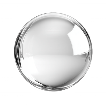 A clear, reflective sphere showcasing smooth surface and light reflections. png