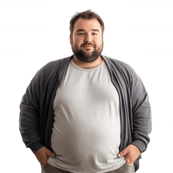 A confident man standing with hands in pockets, showcasing a casual and friendly demeanor. png