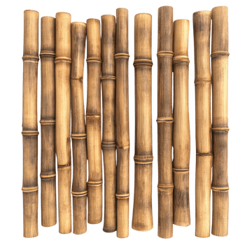 A collection of bamboo poles arranged vertically, showcasing their natural textures. png