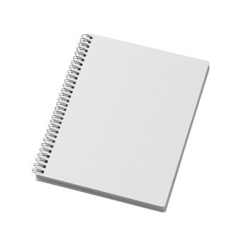 Blank Spiral-Bound Notebook with White Page. cut out png