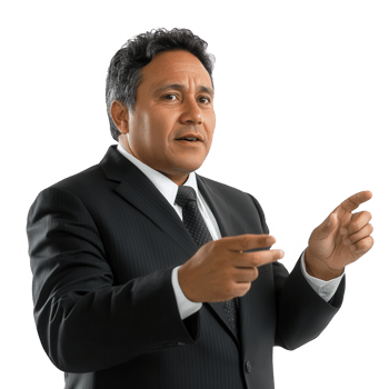 Confident business professional presenting ideas with enthusiasm. png