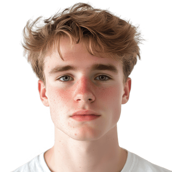 A young man with natural features and a neutral expression, ideal for diverse uses. png